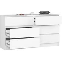 balta komoda - Komoda Akord K140, balta, 40 cm x 138.4 cm x 77 cm - 9 nuotrauka