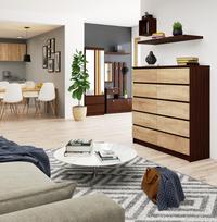 komoda 120 - Komoda NORE K120, ruda/ąžuolo spalvos - 2 nuotrauka