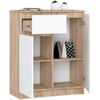 komoda 40 80 - Komoda Akord K80, balta/sonoma ąžuolo, 80 cm x 40 cm x 99 cm - 6 nuotrauka