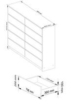 komoda akord - Komoda Akord K160, balta/juoda, 40 cm x 160 cm x 121 cm - 6 nuotrauka