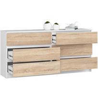 komoda 160 - Komoda Akord K160, balta/sonoma ąžuolo, 40 cm x 160 cm x 77 cm - 6 nuotrauka