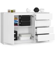 komoda akord - Komoda Akord Furniture Factory K013, balta, 160 cm x 40 cm x 99 cm - 6 nuotrauka