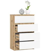 balta komoda k60 - Komoda Akord, ąžuolo/balta, 40 cm x 60 cm x 99 cm - 5 nuotrauka
