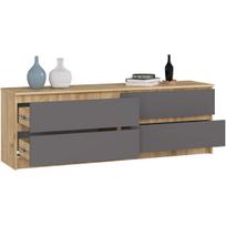 komoda 160 - Komoda Akord K160 4SZ CLP, ąžuolo/pilka, 40 cm x 160 cm x 55 cm - 5 nuotrauka