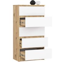 komoda akord - Komoda Akord K60, ąžuolo/balta, 60 cm x 40 cm x 121 cm - 5 nuotrauka