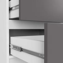 balta komoda k60 - Komoda Akord Furniture Factory K60 OP0LK-6BIASZAR004, balta/pilka, 60 cm x 40 cm x 121 cm - 2 nuotrauka