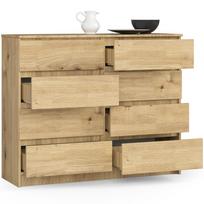 artisan 99 - Komoda Akord K120 8SZ CLP, ąžuolo/šviesiai ruda, 40 cm x 120 cm x 99 cm - 4 nuotrauka