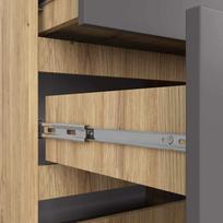 komoda 120 - Komoda Akord Furniture Factory K120 94036010, ruda/pilka, 40 cm x 120 cm x 121 cm - 2 nuotrauka