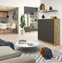 komoda 120 - Komoda Akord Furniture Factory K120 94036010, ruda/pilka, 40 cm x 120 cm x 121 cm - 3 nuotrauka
