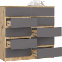 komoda 120 - Komoda Akord Furniture Factory K120 94036010, ruda/pilka, 40 cm x 120 cm x 121 cm - 5 nuotrauka