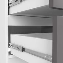 komoda akord - Komoda Akord Furniture Factory K120 4SZ CLP, balta/pilka, 40 cm x 120 cm x 55 cm - 3 nuotrauka