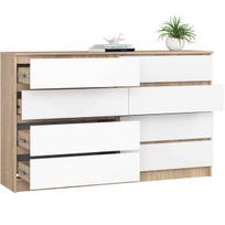 komoda akord - Komoda Akord K160, balta/sonoma ąžuolo/šviesiai ruda, 40 cm x 160 cm x 121 cm - 6 nuotrauka