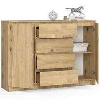 komodos dureles - Komoda Akord Furniture Factory, ąžuolo, 40 cm x 138 cm x 99 cm - 4 nuotrauka