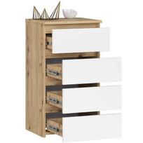 komoda akord - Komoda Akord CL4, ąžuolo/balta, 40 cm x 35 cm x 74 cm - 5 nuotrauka