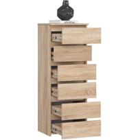 komoda akord - Komoda Akord Furniture Factory CL6, artisan oak, 40 cm x 35 cm x 109 cm - 6 nuotrauka