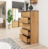 stalciai 60 cm - Komoda Akord K60, ąžuolo, 60 cm x 40 cm x 121 cm - 3 nuotrauka