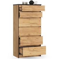 130 - Komoda Akord K60, ąžuolo, 40 cm x 60 cm x 130 cm - 5 nuotrauka