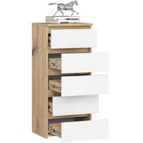 komoda akord - Komoda Akord CL5, balta, 35 cm x 40 cm x 92 cm - 6 nuotrauka