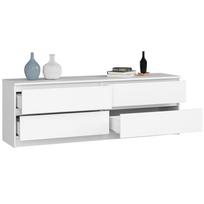 komoda akord - Komoda Akord K160 4SZ CLP, balta, 40 cm x 160 cm x 55 cm - 6 nuotrauka