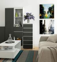 komoda akord - Komoda Akord Furniture Factory CL6, grafito, 35 cm x 40 cm x 109 cm - 3 nuotrauka