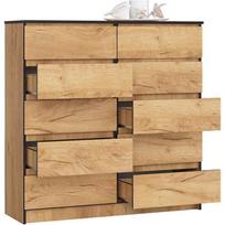 komoda akord - Komoda Akord K120, ąžuolo/juoda, 40 cm x 120 cm x 121 cm - 4 nuotrauka