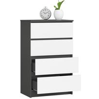 balta komoda k60 - Komoda Akord K60, balta/grafito, 40 cm x 60 cm x 99 cm - 4 nuotrauka