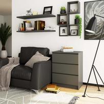 stalciai 60 cm - Komoda Akord K60, grafito, 60 cm x 40 cm x 77 cm - 2 nuotrauka