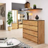 komoda 8 stalciai - Komoda Akord K120 8SZ CLP, ąžuolo, 40 cm x 120 cm x 99 cm - 2 nuotrauka