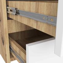 komoda akord cl100 - Komoda Akord Furniture Factory CL100, ruda/balta, 35 cm x 100.4 cm x 57 cm - 4 nuotrauka