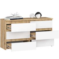 komoda akord cl100 - Komoda Akord Furniture Factory CL100, ruda/balta, 35 cm x 100.4 cm x 57 cm - 6 nuotrauka