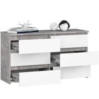komoda 100 - Komoda Akord Furniture Factory CL100 6SZ, balta/pilka, 100 cm x 35 cm x 57 cm - 6 nuotrauka