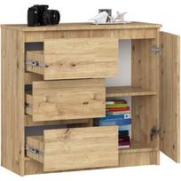komoda akord - Komoda Akord Jerry, ąžuolo, 35 cm x 80 cm x 77 cm - 4 nuotrauka