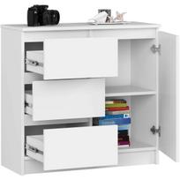 balta komoda - Komoda Akord Jerry K80, balta (White) - 5 nuotrauka