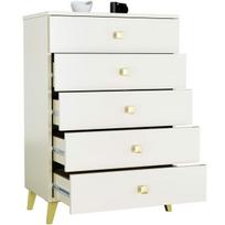 stalciai 60 cm - Komoda Akord Furniture Factory Mobi 05, aukso/balta, 37 cm x 60 cm x 89 cm - 6 nuotrauka