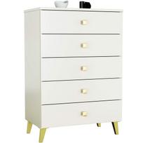 stalciai 60 cm - Komoda Akord Furniture Factory Mobi 05, aukso/balta, 37 cm x 60 cm x 89 cm - 7 nuotrauka