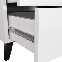 balta juoda komoda - Komoda Akord Furniture Factory Mobi K-04, balta/juoda, 37 cm x 60 cm x 73 cm - 4 nuotrauka