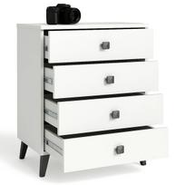 balta juoda komoda - Komoda Akord Furniture Factory Mobi K-04, balta/juoda, 37 cm x 60 cm x 73 cm - 8 nuotrauka