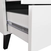 komoda akord - Komoda Akord Furniture Factory Mobi 05, balta/juoda, 37 cm x 60 cm x 89 cm - 4 nuotrauka