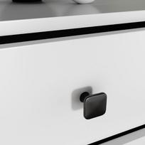 komoda akord - Komoda Akord Furniture Factory Mobi 06, balta/juoda, 37 cm x 60 cm x 104 cm - 3 nuotrauka