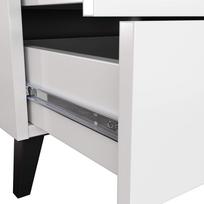 komoda akord - Komoda Akord Furniture Factory Mobi 06, balta/juoda, 37 cm x 60 cm x 104 cm - 4 nuotrauka
