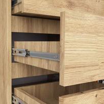 komoda akord - Komoda Akord Furniture Factory K80, ruda, 35 cm x 80.4 cm x 97 cm - 3 nuotrauka