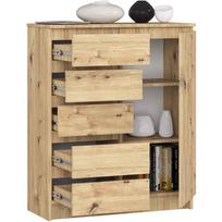komoda akord - Komoda Akord Furniture Factory K80, ruda, 35 cm x 80.4 cm x 97 cm - 5 nuotrauka