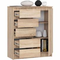 komoda akord - Komoda Akord Furniture Factory K80, rusva, 35 cm x 80.4 cm x 97 cm - 5 nuotrauka