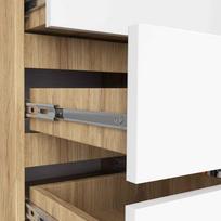 komoda akord - Komoda Akord Furniture Factory K80, ruda/balta, 35 cm x 80.4 cm x 97 cm - 3 nuotrauka