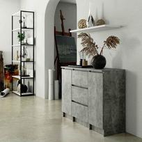 komodos dureles - Komoda Akord Furniture Factory K100, pilka, 101 cm x 35 cm x 76 cm - 2 nuotrauka