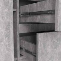komodos dureles - Komoda Akord Furniture Factory K100, pilka, 101 cm x 35 cm x 76 cm - 4 nuotrauka