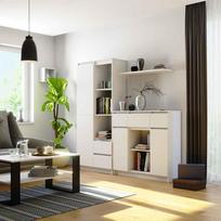 komoda akord - Komoda Akord Furniture Factory K100, balta, 101 cm x 35 cm x 98 cm - 2 nuotrauka