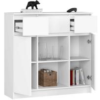 komoda akord - Komoda Akord Furniture Factory K100, balta, 101 cm x 35 cm x 98 cm - 7 nuotrauka