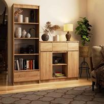 komoda akord - Komoda Akord Furniture Factory K100, ruda, 101 cm x 35 cm x 98 cm - 3 nuotrauka