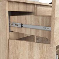 komoda akord - Komoda Akord Furniture Factory K100, ruda, 101 cm x 35 cm x 98 cm - 4 nuotrauka